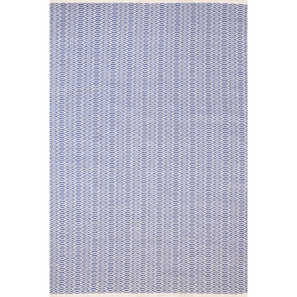 Dash and Albert Rugs Fair Isle French HandWoven Cotton Blue/Ivory Area
